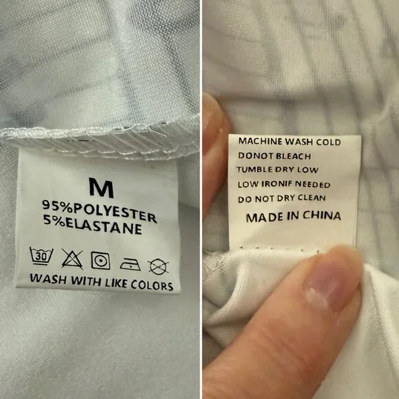 Music Notes Long Sleeve Top Size M Black White V Neck Piano Keys Print - Picture 6 of 9